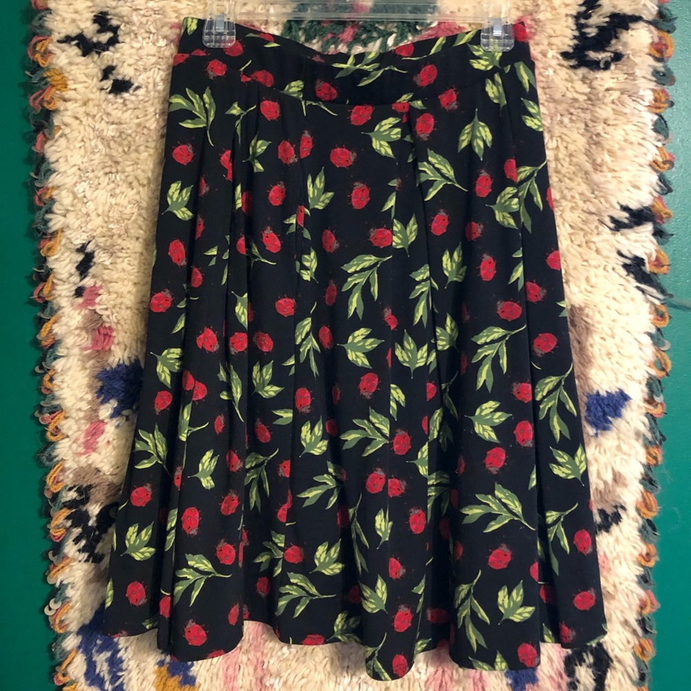 LulaRoe Retro style Madison skirt with ladybugs.